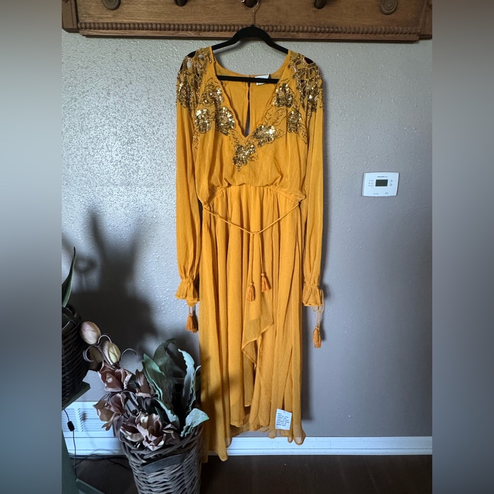 ASOS DESIGN Tall embellished floral and lattice detail midi dress